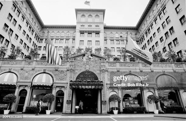 Exterior view of Beverly Wilshire Hotel, June 11, 1983 in Beverly Hills, California.