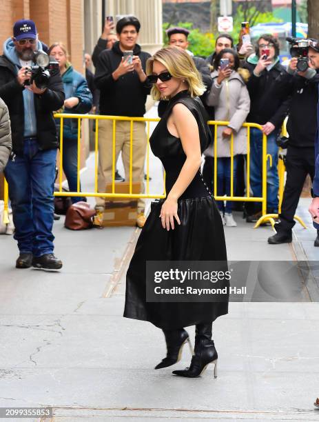 Sydney Sweeney is seen walking into the "View" on March 20, 2024 in New York City.