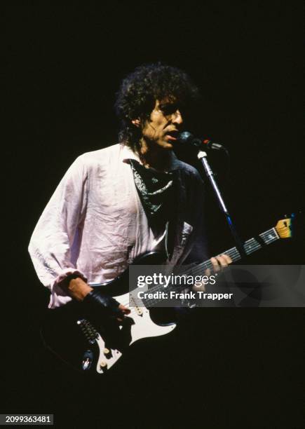 Bob Dylan performing in concert at the San Diego Sports Arena, 9th June 1986.