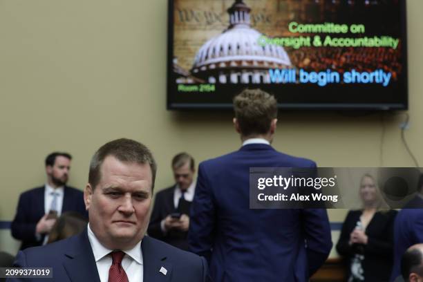 Tony Bobulinski, former business partner of Hunter Biden, arrives at a hearing before the House Oversight and Accountability Committee at Rayburn...