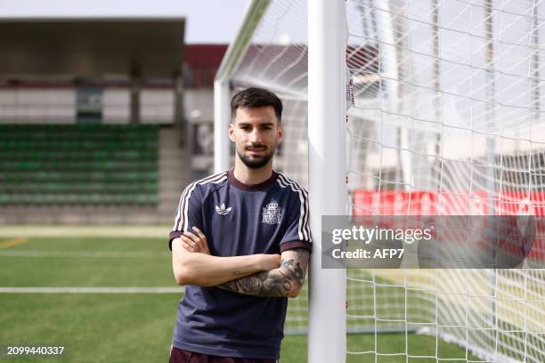 Alex Baena poses for photo after an interview for Europa Press during the call of Spain Team at Ciudad del Futbol of RFEF on March 20 in Las Rozas,...