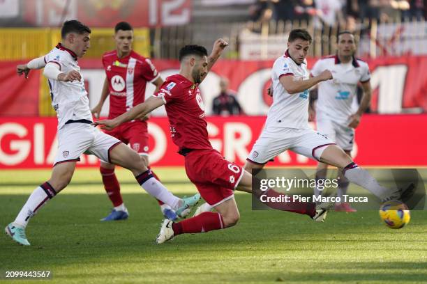 Roberto Gagliardini of AC Monza in action during the Serie A TIM match between AC Monza and Cagliari at U-Power Stadium on March 16, 2024 in Monza,...