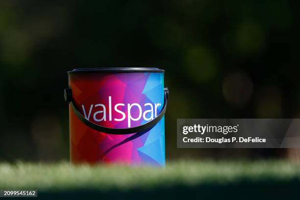 General view of a tee marker prior to the Valspar Championship at Copperhead Course at Innisbrook Resort and Golf Club on March 20, 2024 in Palm...