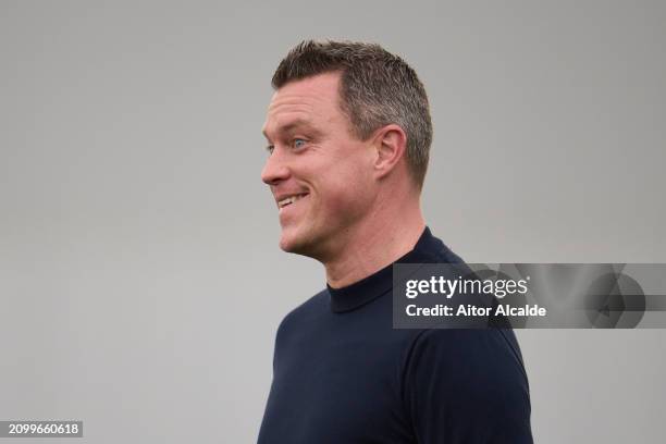 Hanno Balitsch Head Coach of U18 Germany reacts prior to the Under 18 Nations Tournament match between Netherlands v U18 Germany on March 20, 2024 in...