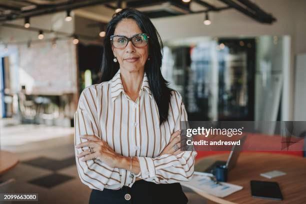 portrait of a mature businesswoman - entrepreneur stockfoto's en -beelden