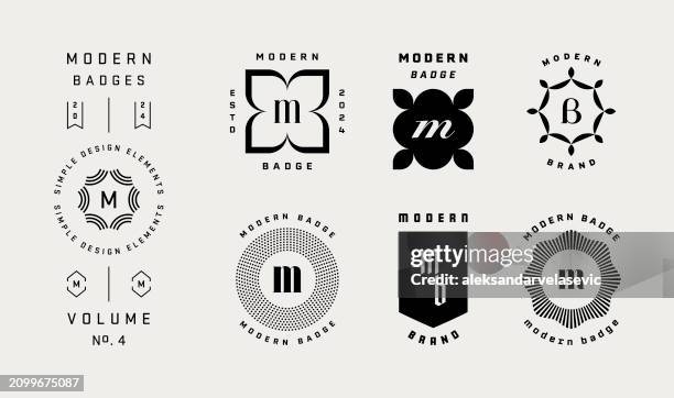 stockillustraties, clipart, cartoons en iconen met modern simple badges - logo