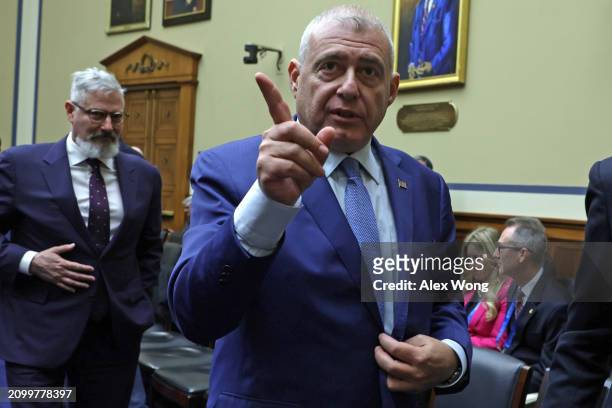 Lev Parnas, former associate of Rudy Giuliani, leaves for a break during a hearing before the House Oversight and Accountability Committee at Rayburn...