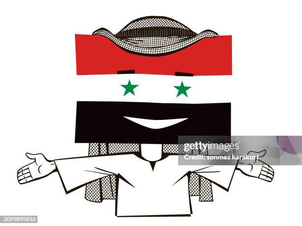 cute syrian arab man - middle eastern man stock illustrations