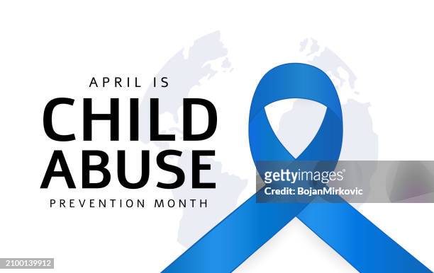 ilustraciones, imágenes clip art, dibujos animados e iconos de stock de child abuse prevention month card, april. vector - abuso infantil