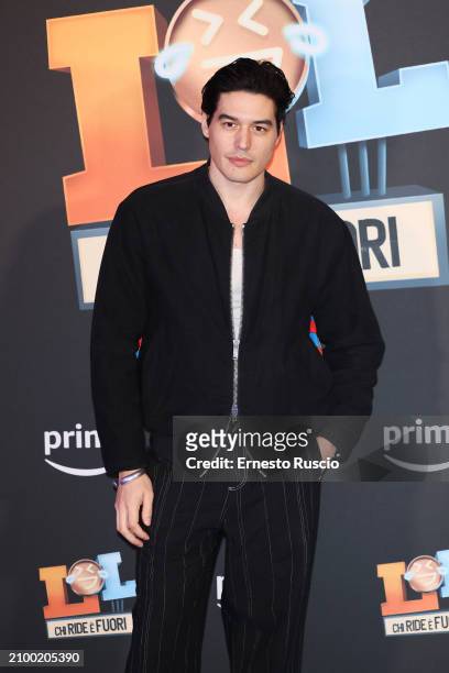 Cristiano Caccamo attends the photocall for the fourth season of the tv show "LOL" at The Space Cinema Moderno on March 20, 2024 in Rome, Italy.