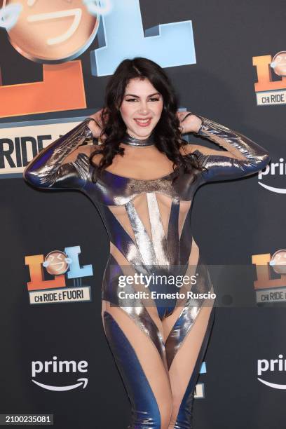 Valentina Nappi attends the photocall for the fourth season of the tv show "LOL" at The Space Cinema Moderno on March 20, 2024 in Rome, Italy.