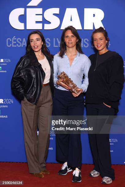 Elodie Bouchez, director Jeanne Herry and Adele Exarchopoulos attend the "Cesar Des Lyceens 2024" Award at Le Grand Rex on March 20, 2024 in Paris,...