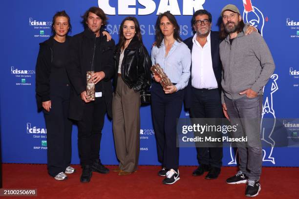 Adele Exarchopoulos, Hugo Selignac, Elodie Bouchez, Jeanne Herry, Alain Attal and Fred Testot attend the "Cesar Des Lyceens 2024" Award at Le Grand...