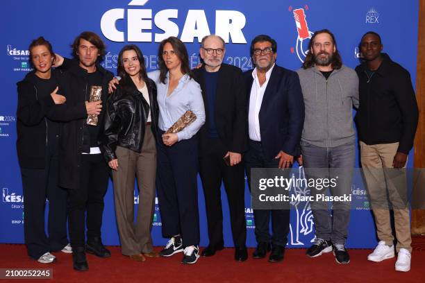 Adele Exarchopoulos, Hugo Selignac, Elodie Bouchez, Jeanne Herry, Alain Attal, Fred Testot and Birane Ba attend the "Cesar Des Lyceens 2024" Award at...