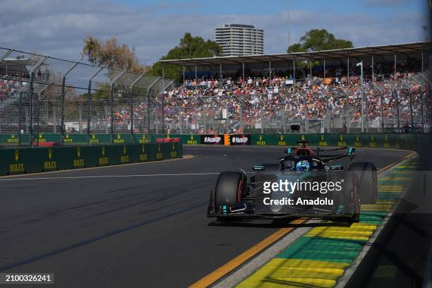 British driver George Russell of Mercedes-AMG Petronas Formula One Team competes during qualifying for the Formula 1 Rolex Australian Grand Prix at...