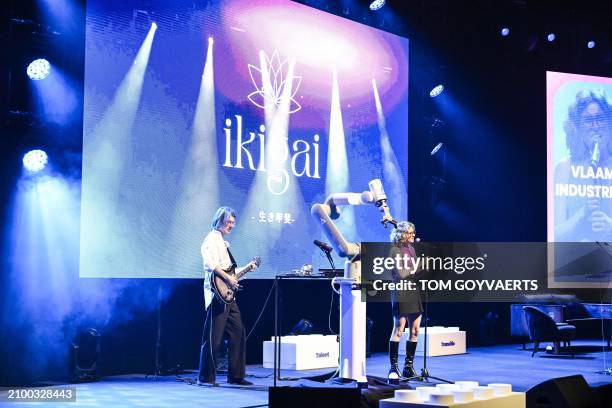 Music group 'ikigai' gives a music performance during the first Flemish Industry Summit, during the Flanders Technology and Innovation Festival in...