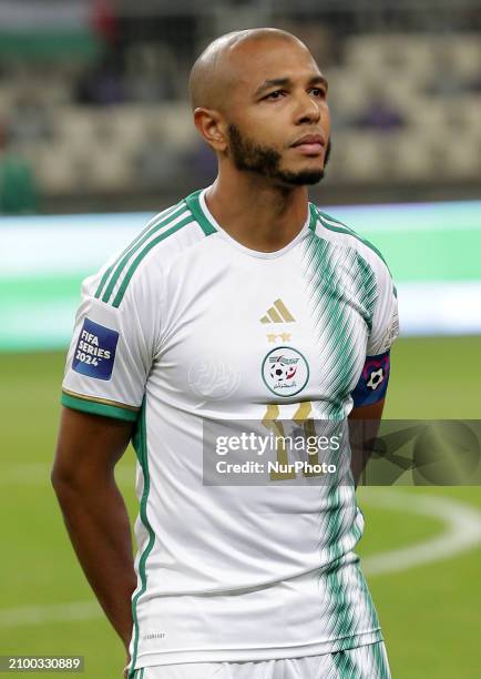 Yacine Brahimi, a player for the Algerian national team, is participating in the international friendly football match between Algeria and Bolivia in...