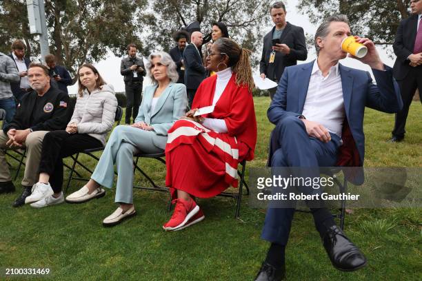 Los Angeles, CA, Friday, March 22, 2024 - Speakers wait to take the stage at a news conference hosted by Campaign for a Safe and Healthy California...