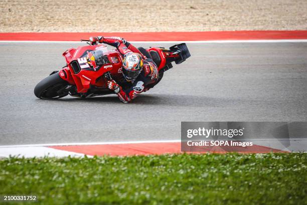 Pedro Acosta of Spain and Red Bull GASGAS Tech3 in action during the Free Practice Number two MotoGP race of Tissot Grand Prix of Portugal held at...