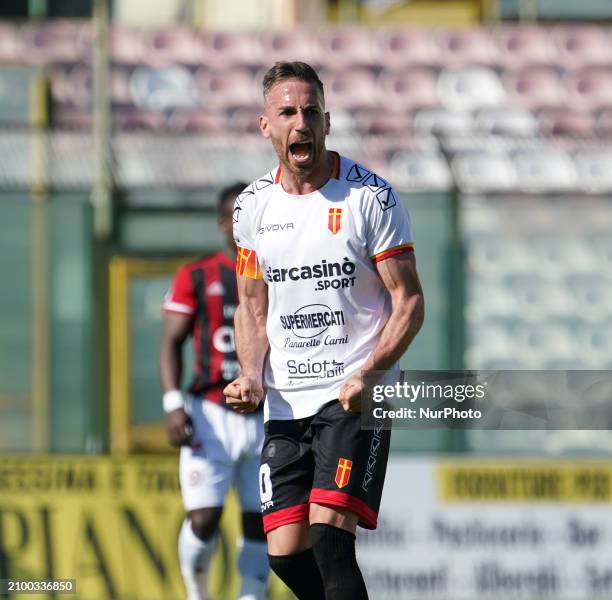 Antonino Ragusa of ACR Messina is playing during the Serie C match between ACR Messina and Foggia Calcio at the ''Franco Scoglio'' stadium in...