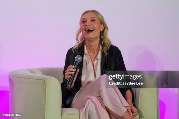 Tosca Musk, CEO and Co-Founder of Passionflix, participates in Q&A discussion during the Passionflix's Wallbanger Premiere at Passioncon at Hyatt...