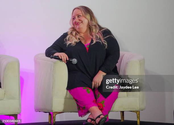 Author Alice Clayton participates in Q&A discussion during the Passionflix's Wallbanger Premiere at Passioncon at Hyatt Regency Grand Reserve on...
