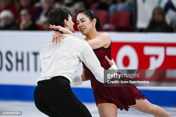 Misato Komatsubara and Tim Koleto perform in the ice dance free dance program during the 2024 ISU World Figure Skating Championships on March 23 at...