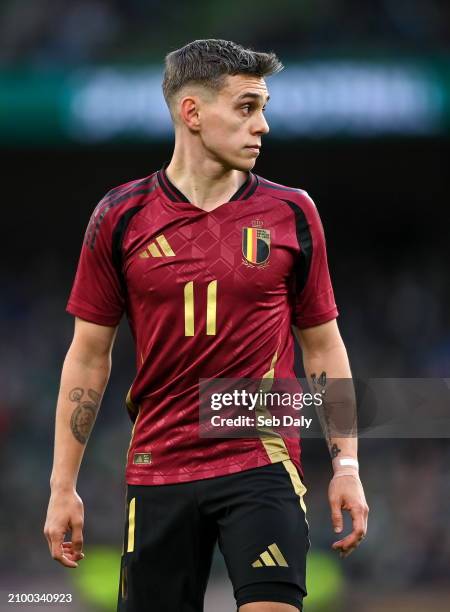 Dublin , Ireland - 23 March 2024; Leandro Trossard of Belgium during the international friendly match between Republic of Ireland and Belgium at the...