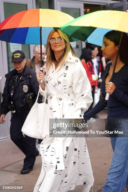 Heidi Klum and daughter, Lou Samuel, arrive at 'America's Got Talent' on March 23, 2024 in Pasadena, California.