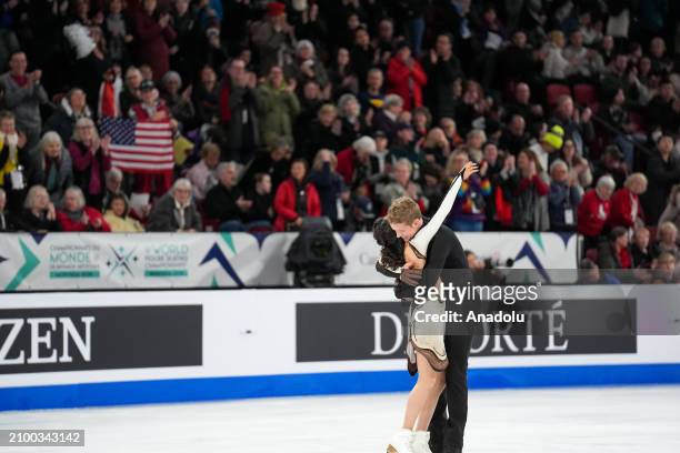 Madison Chock and Evan Bates of USA compete in Ice Dance Free Dance during World Figure Skating Championships 2024 in Montreal, Quebec, Canada on...