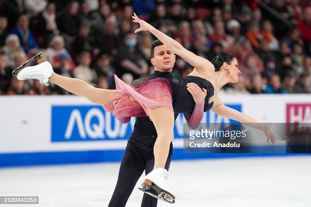 Charlene Guignard and Marco Fabbri of Italy compete in Ice Dance Free Dance during World Figure Skating Championships 2024 in Montreal, Quebec,...