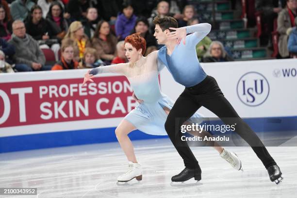 Evgeniia Lopareva and Geoffrey Brissaud of France compete in Ice Dance Free Dance during World Figure Skating Championships 2024 in Montreal, Quebec,...