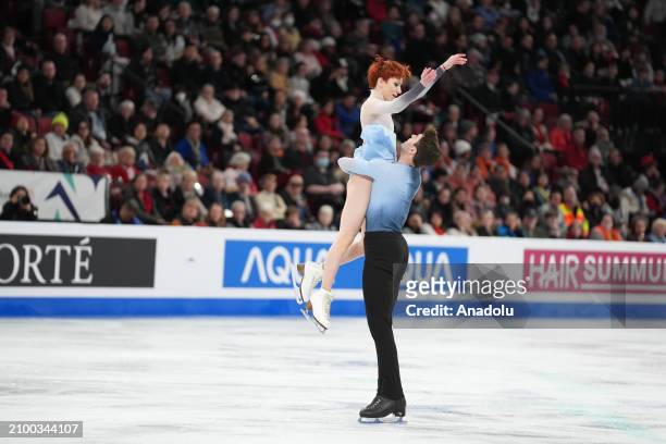 Evgeniia Lopareva and Geoffrey Brissaud of France compete in Ice Dance Free Dance during World Figure Skating Championships 2024 in Montreal, Quebec,...
