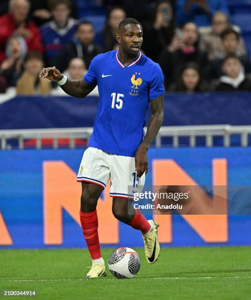 Marcus Thuram of France in action during the international friendly football match between France and Germany at Groupama Stadium in...