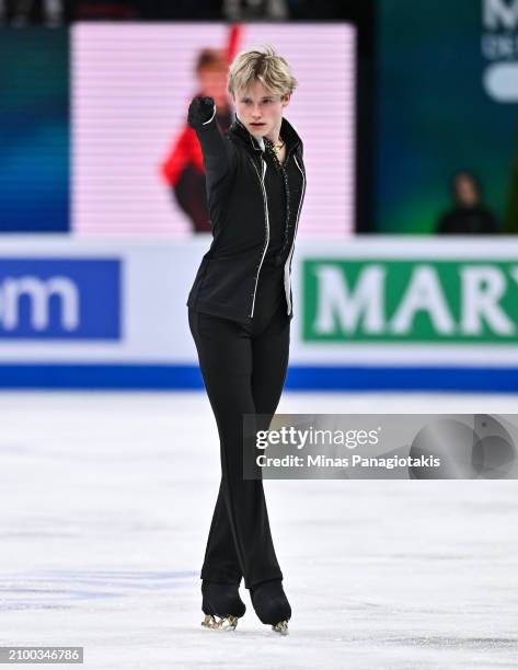 Ilia Malinin of the United States competes in the Men's Free Program during the ISU World Figure Skating Championships at the Bell Centre on March...