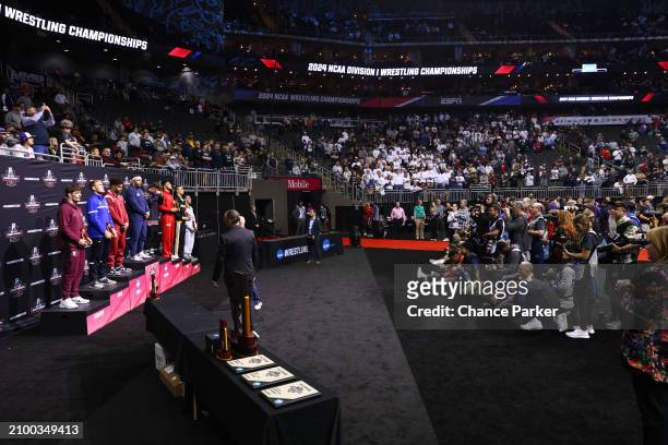 During the Division I Men's Wrestling Championship held at T-Mobile Center on March 23, 2024 in Kansas City, Missouri.