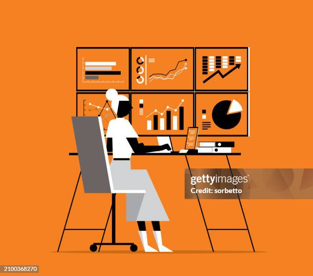 busy businesswoman working - entrepreneur stock illustrations