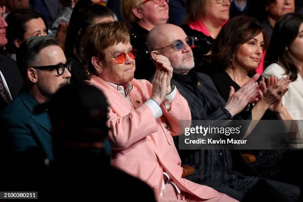 Honorees Elton John and Bernie Taupin attend the Library Of Congress 2024 Gershwin Prize for Popular Song at DAR Constitution Hall on March 20, 2024...