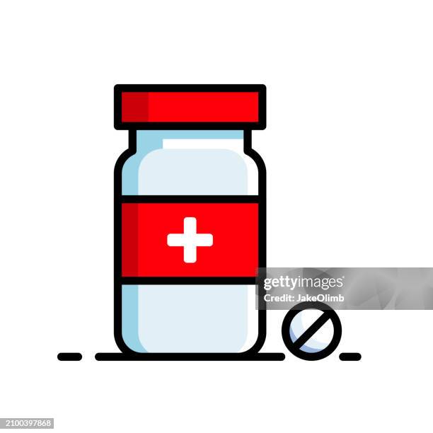 pill bottle line art - pill bottle stock illustrations