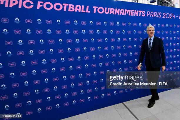 Arsene Wenger FIFA's Chief of Global Football Development poses for photographers as he arrives for the Olympic football tournament final draw at...