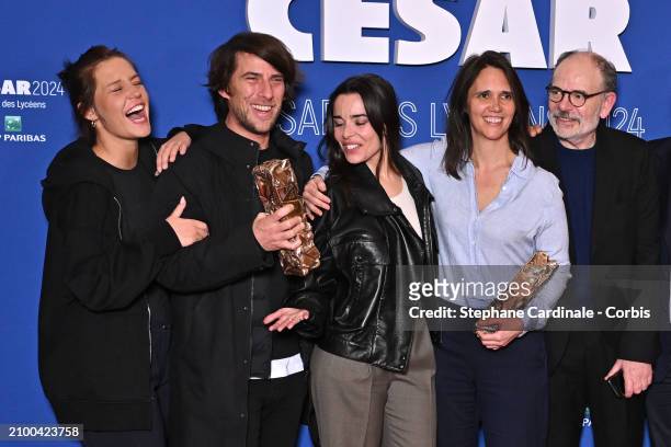 Adele Exarchopoulos, Hugo Selignac, Elodie Bouchez, Jeanne Herry and Jean-Pierre Darroussin attend the "Cesar Des Lyceens 2024" Award at Le Grand Rex...