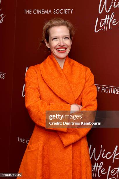 Batsheva Hay attends Sony Pictures Classics And The Cinema Society Screening Of "Wicked Little Letters" at Crosby Street Hotel on March 20, 2024 in...