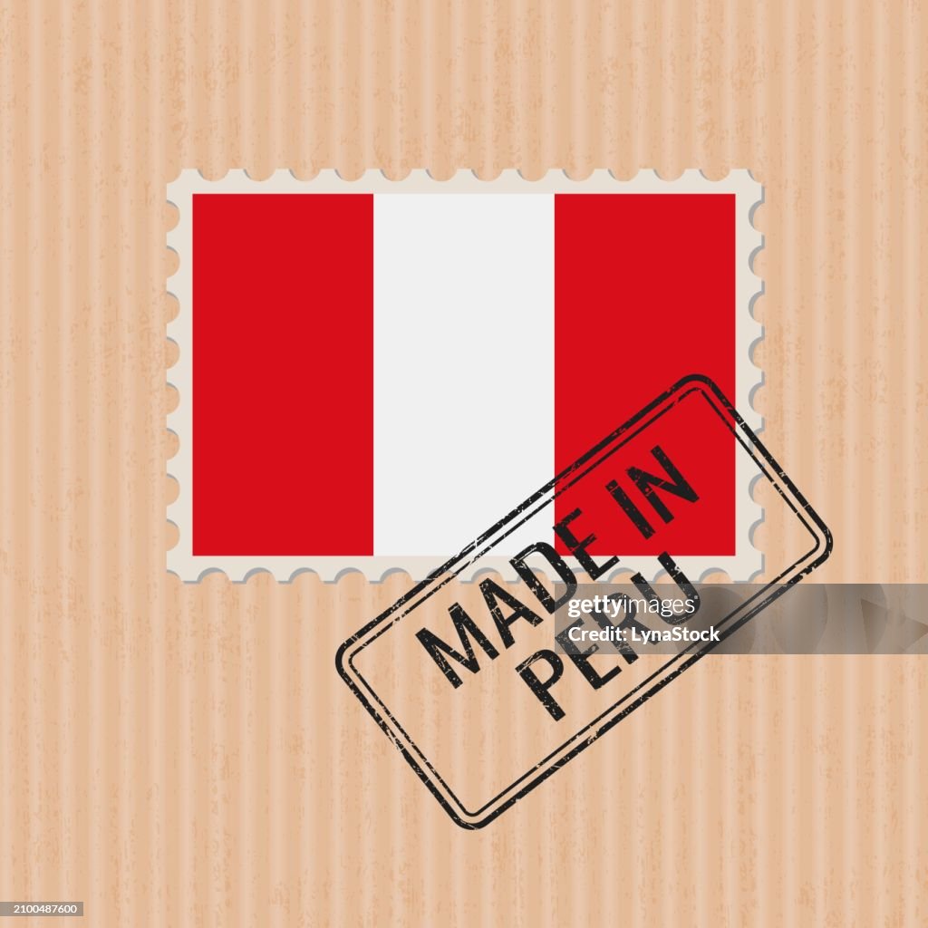 Made In Peru Badge Vector Sticker With Peruvian National Flag Ink Stamp ...