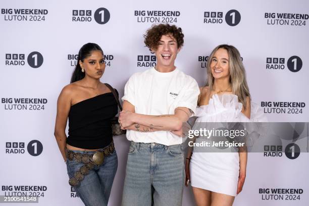 Shini Muthukrishnan and Joel Mawhinney attend Radio 1's Big Weekend launch party at LAVO on March 20, 2024 in London, England.