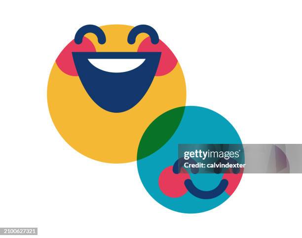 emoticons happiness - anthropomorphic stock illustrations