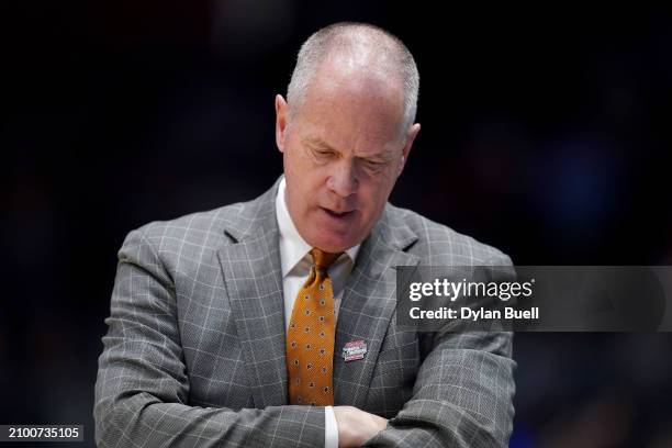 Head coach Tad Boyle of the Colorado Buffaloes reacts against the Boise State Broncos during the second half in the First Four game of the NCAA Men's...