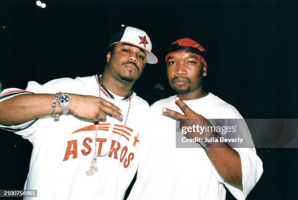 Just Blaze and Gorilla Tek on the set of Joe Budden's "Pump It Up" video shoot in Miami, Florida on March 8, 2003.