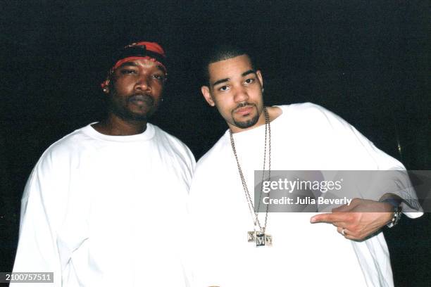 Gorilla Tek and DJ Envy on the set of Joe Budden's "Pump It Up" video shoot in Miami, Florida on March 8, 2003.