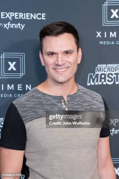 Kash Hovey attends the Los Angeles premiere of "Affion Crockett Presents: Microphone Masters" at Regal LA Live on March 20, 2024 in Los Angeles,...