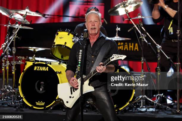 James Hetfield of Metallica performs onstage during the Library Of Congress 2024 Gershwin Prize For Popular Song at DAR Constitution Hall on March...